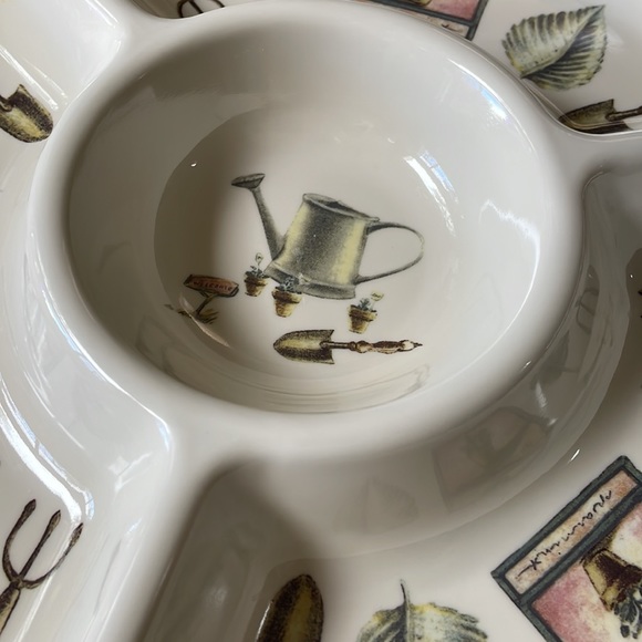 Eurita divided platter veggie cups & dip serving tray plate 14” - Picture 4 of 7